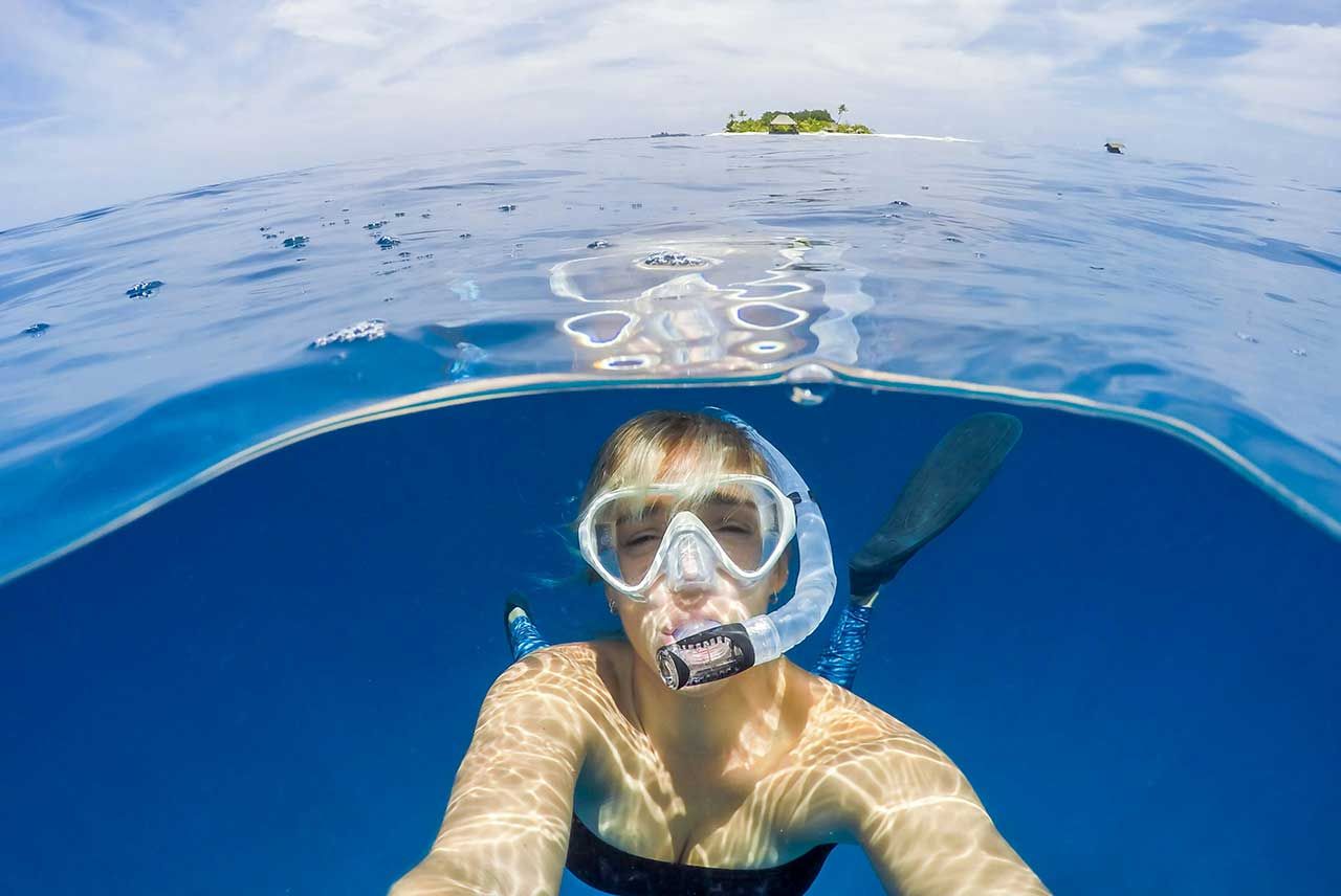 Snorkeling sa kornjačama na grebenu otoka Biyadhoo